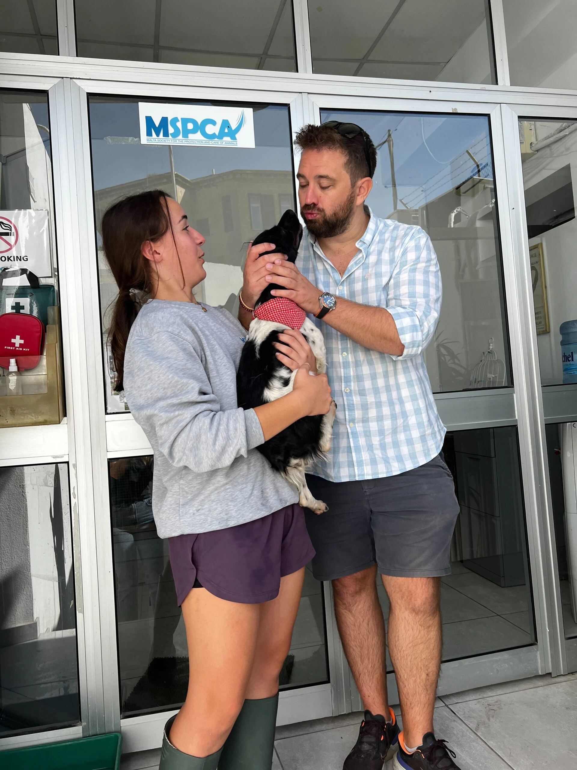 Phil Pearson, CEO of White Label Casinos, visits dogs and cats at the MSPCA